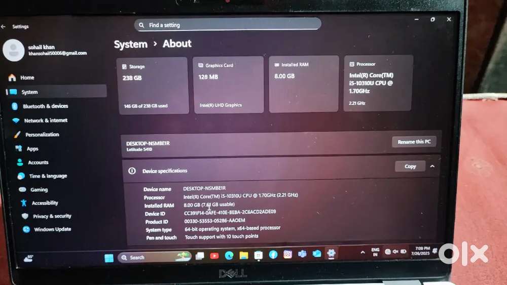 Dell latitude 5410, touch screen,
