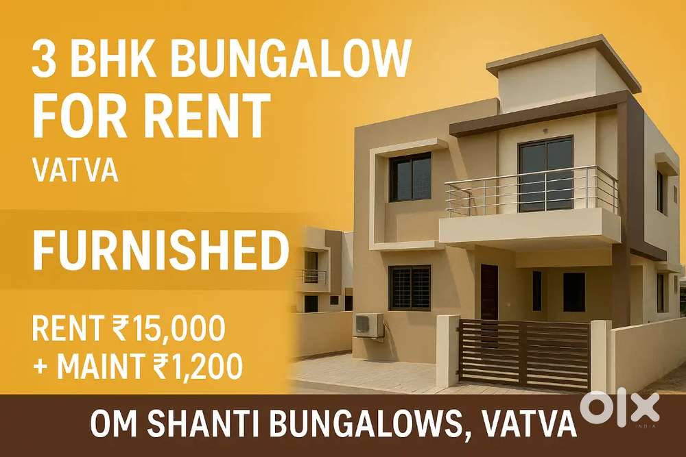 3 BHK Bungalow for Rent – Vatva (Om Shanti Bungalows)