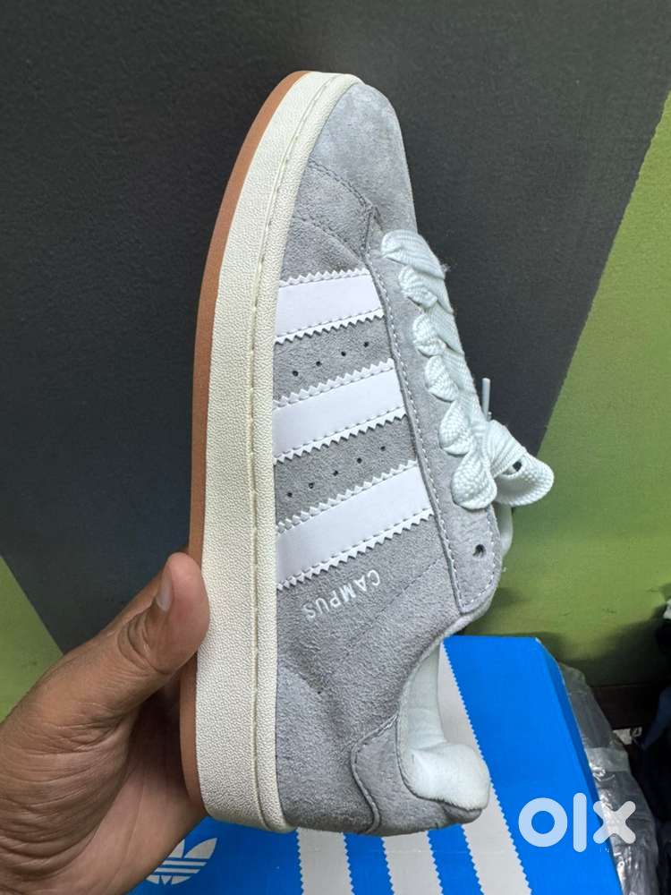 Grey suede leather shoes