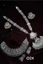 Silver taweezrani haar ghungroo/alloy jewel set silver combo sett