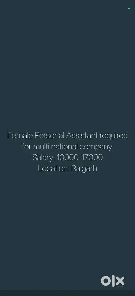 Female Personal Assistant required for MNC