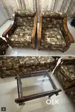 Antique sofa set with center table