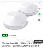 TP LINK DECO M5 MESH WIFI ROUTER PACK OF 2