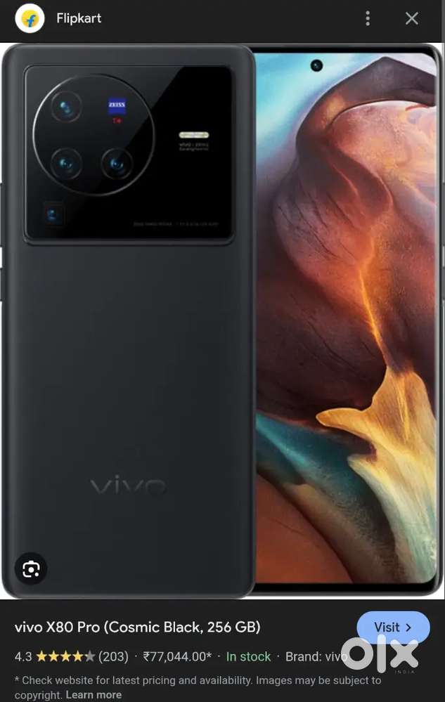 Vivo x80 pro bill box & very good condi 2 years old only 15 month used