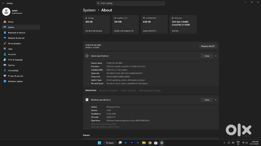 ️ 12th Gen i3 Full Desktop Setup  Acer 22 Monitor  RGB Keyboard