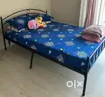 Excellent condition Queen Size Metal Bed with Mattress