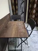 Wooden Dining table/study table with set of two chairs