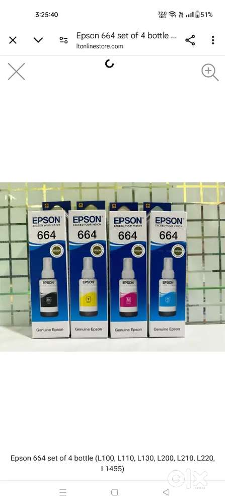 Epson 664 ink bottle