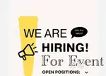 Hiring Now: Male & Female for Event