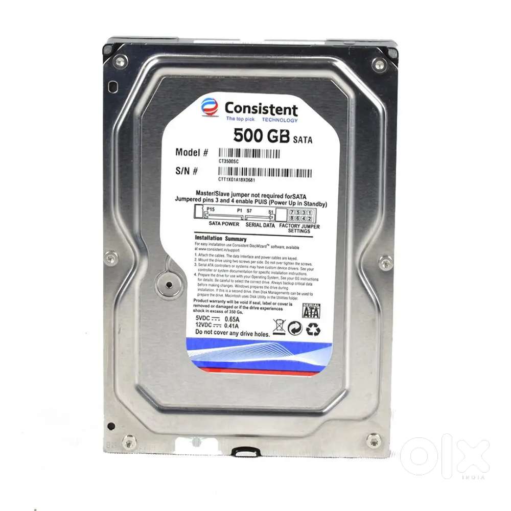 Consistent 500 GB Sata Hard Disk for Desktop IDEAL for PC Mac CCTV