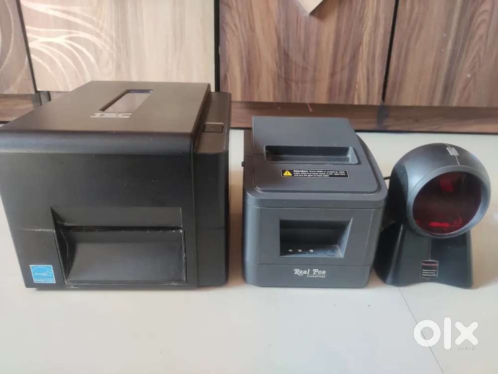 1)Receipt printer Realpos
2)Honeywell b.code scanner 3)TSC b.code prin