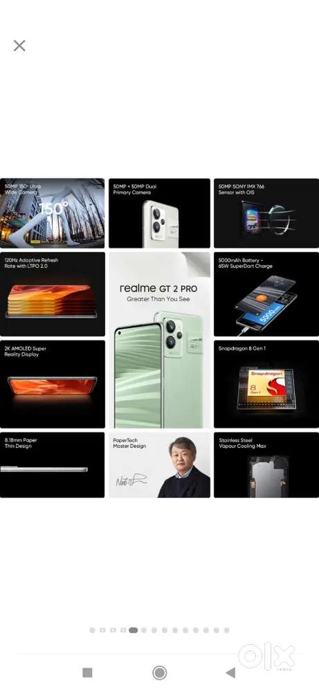 Realme gt 2 pro 8gb ram 128gb storsge