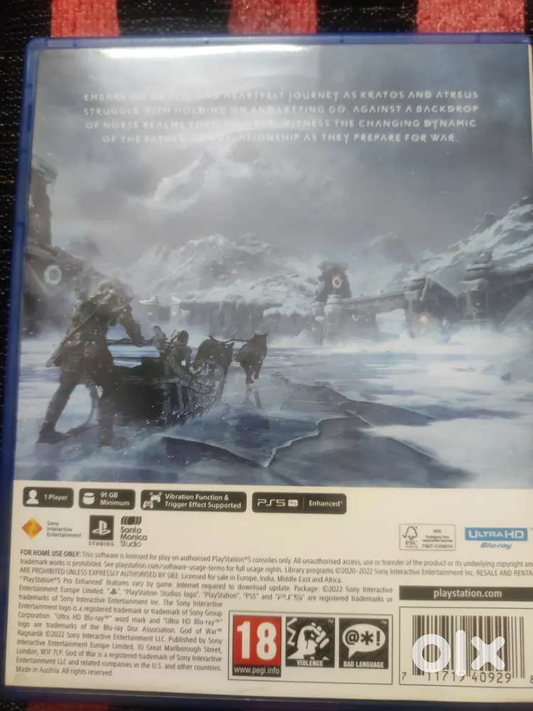 God of war ragnarok brand new disk ps5 20 days old only