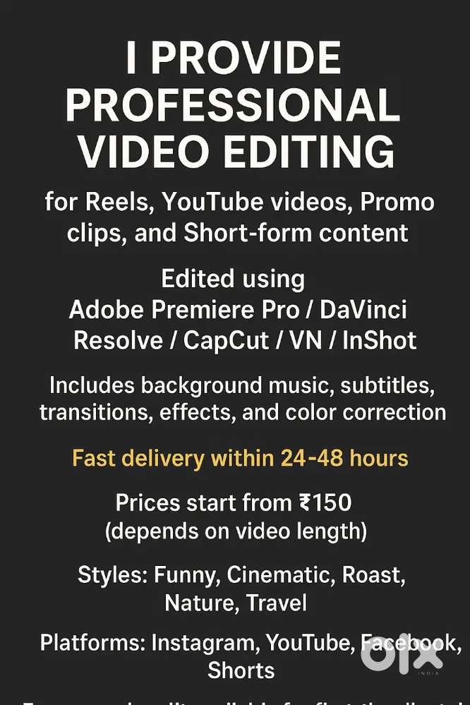 Professional video editing