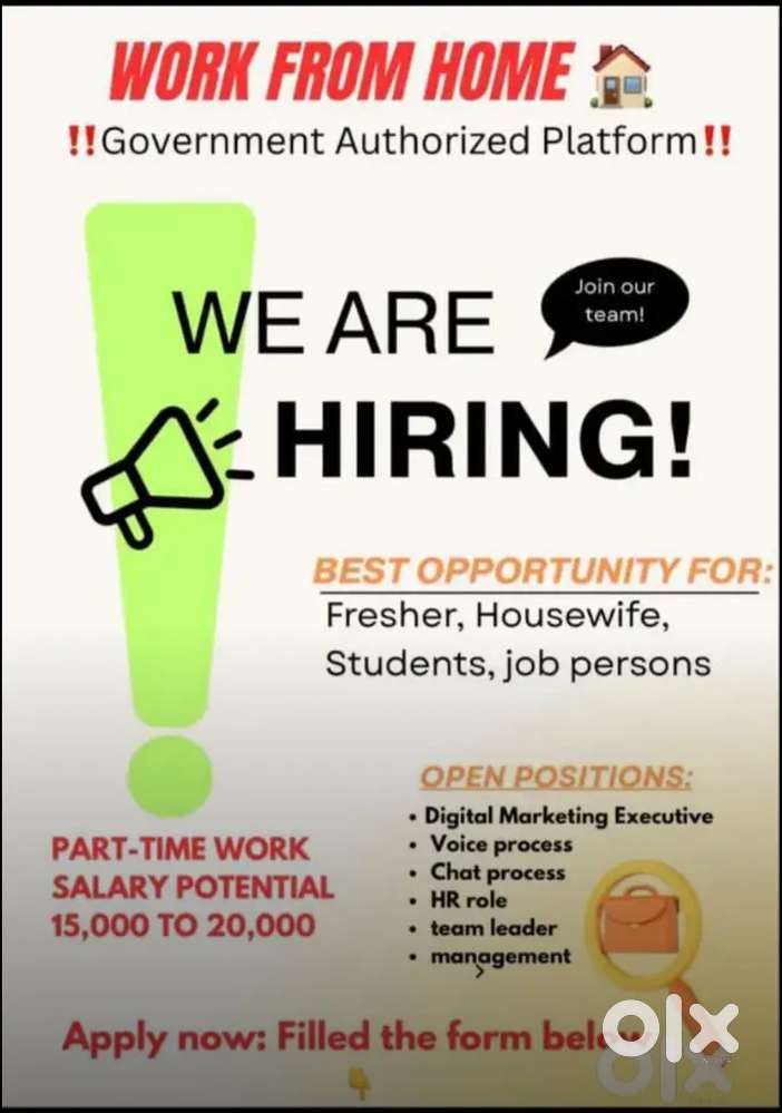 Work from home part time job government approved