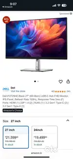 Dell 27 inch full hd height adjustment stand anti glare gaming monitor