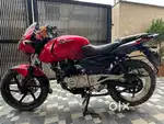 Bajaj pulsar 180 dual tone with new tyres installed.