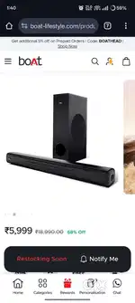 Boat Aavante Bar 1500 Pro 120W With Boat signature Sound