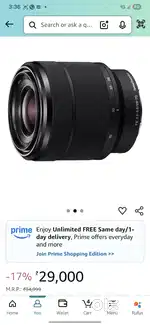 Sony lens Full frame