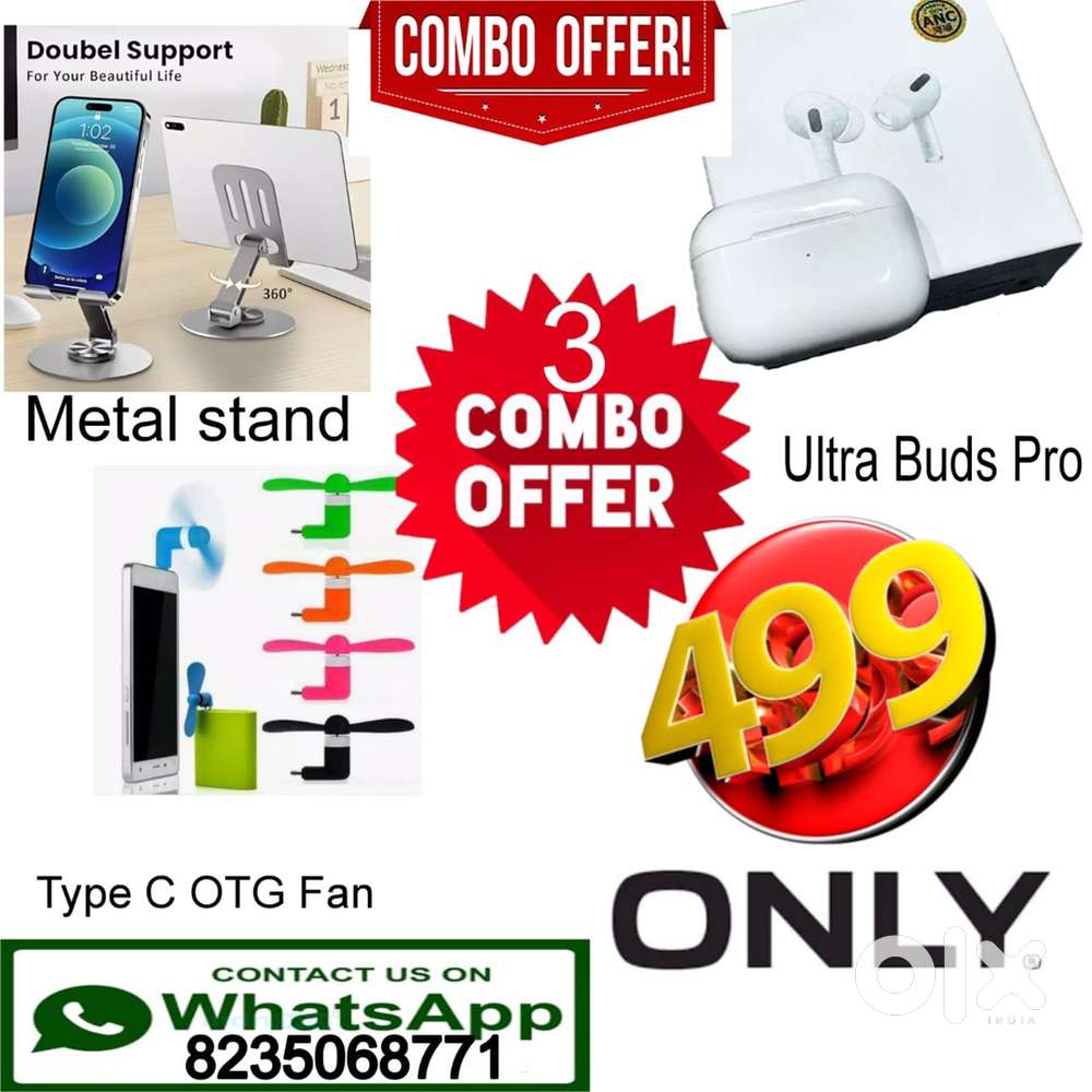 Combo offer Air pods , metal stand , otg fan ,