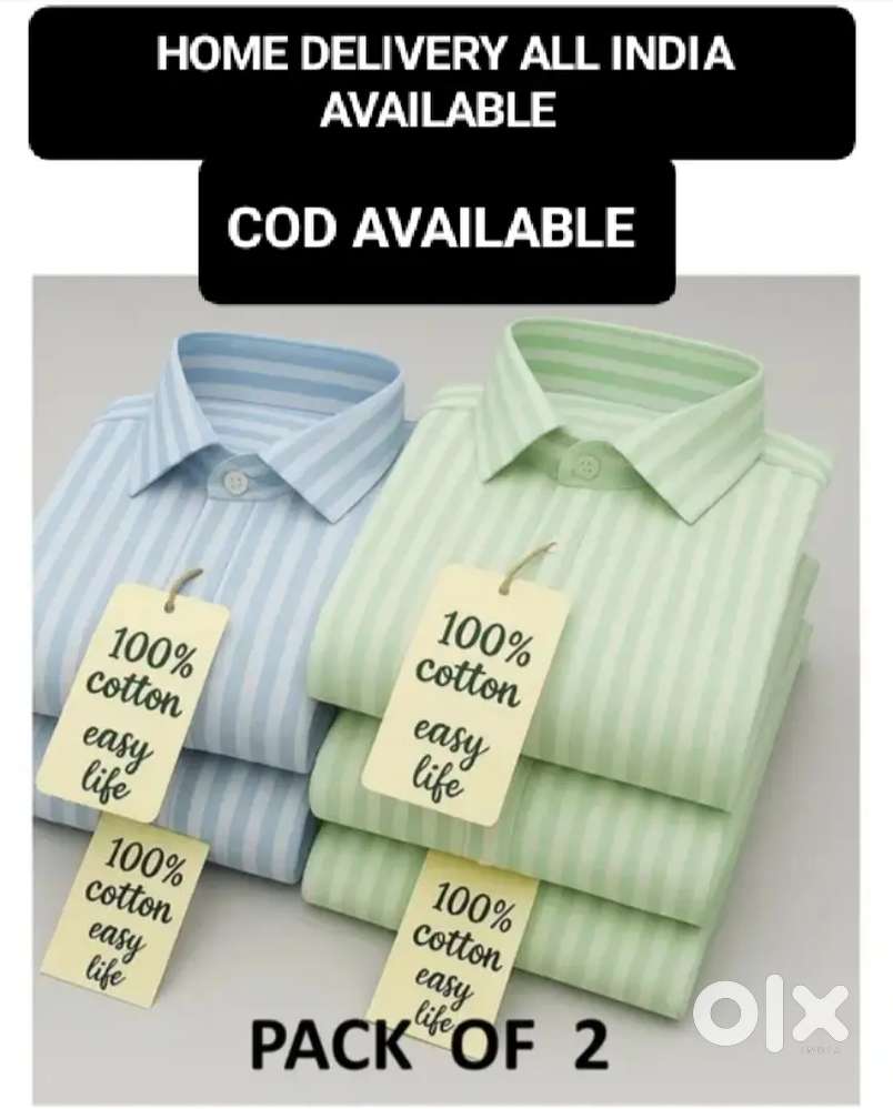 NEW TRENDY (PACK OF 2) SHIRT PREMIUM COTTON  SHIRT OFFER COD AVAILABLE