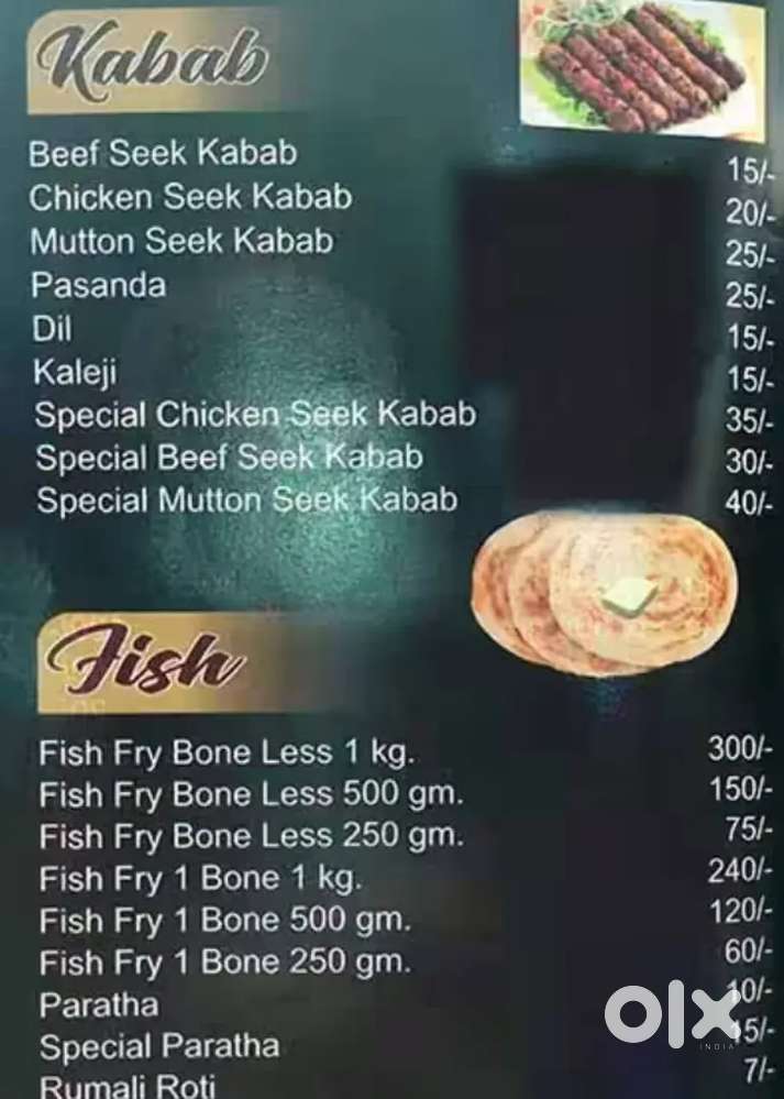 Cook for kabab pratha and biryani