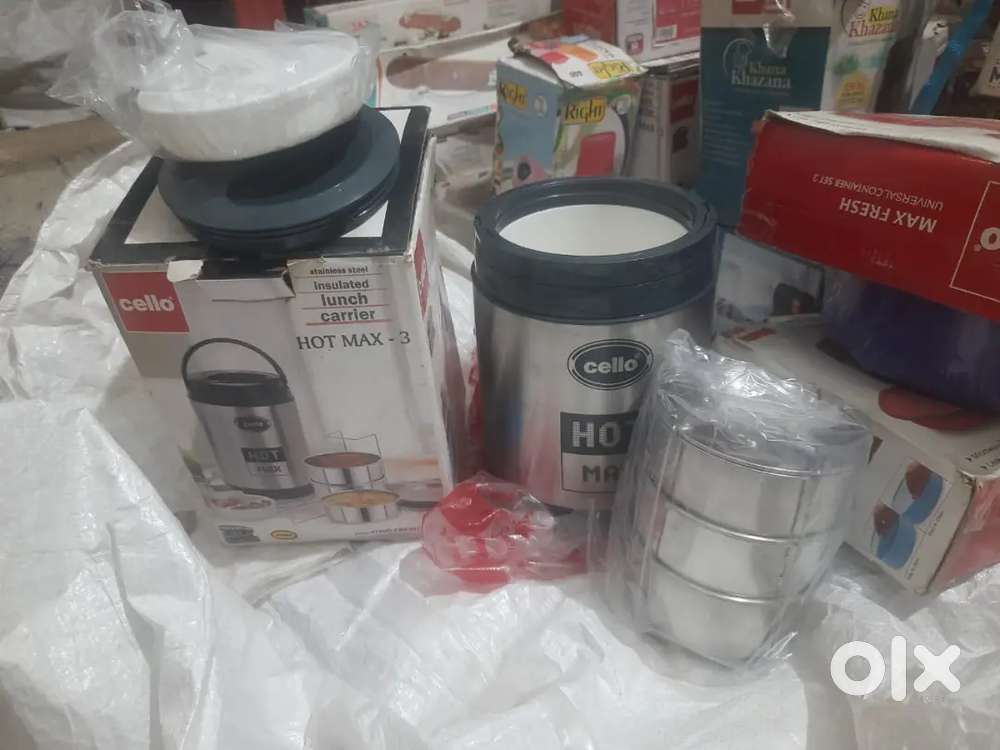 Cello insulated lunch carrier hot max-3 and Milton insulated tiffin
