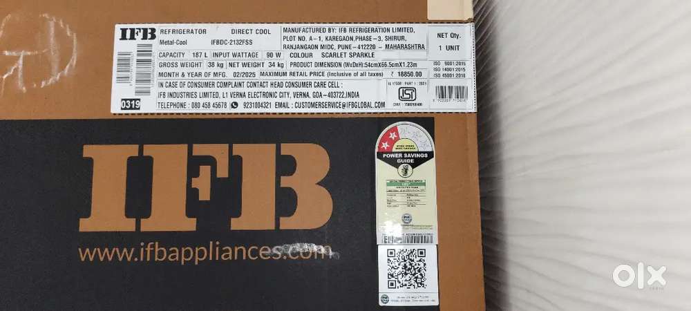 IFB Refrigerator Capacity 187L