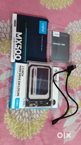 1tb sata ssd crucial mx500 with encosure in brand new condition