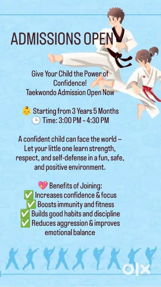 Taekwondo new admission open now