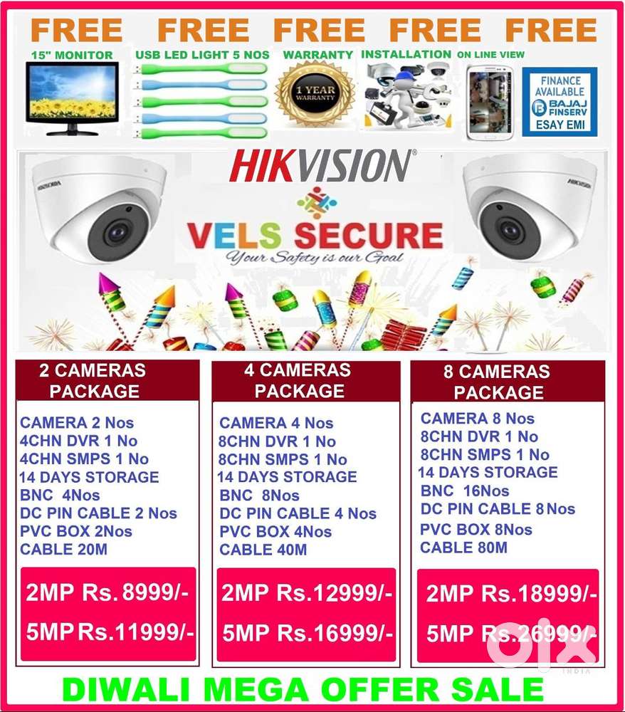 HIKVISION CCTV CAMERA 2MP   DAY & NIGHT     VISION MEGE MEGA