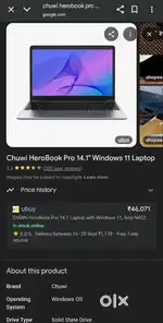 Chuwi HeroBook Pro Laptop  8GB RAM 256GB SSD  Slim & Stylish