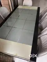 8 seater Modern Glass Top Dining Table