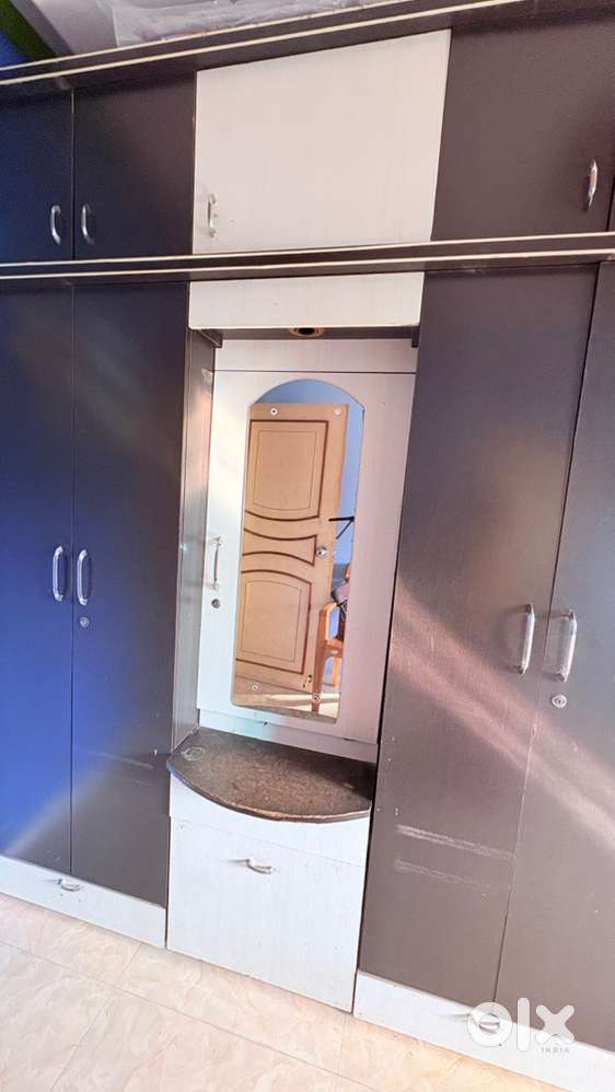 Wooden Dressing Cupboard with Mirror – Good Condition