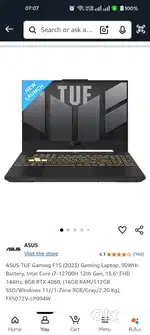 ASUS TUF Gaming F15 gaming laptop