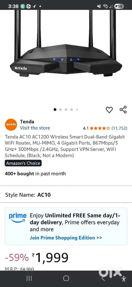 Tenda AC1200 Dual band 5g router