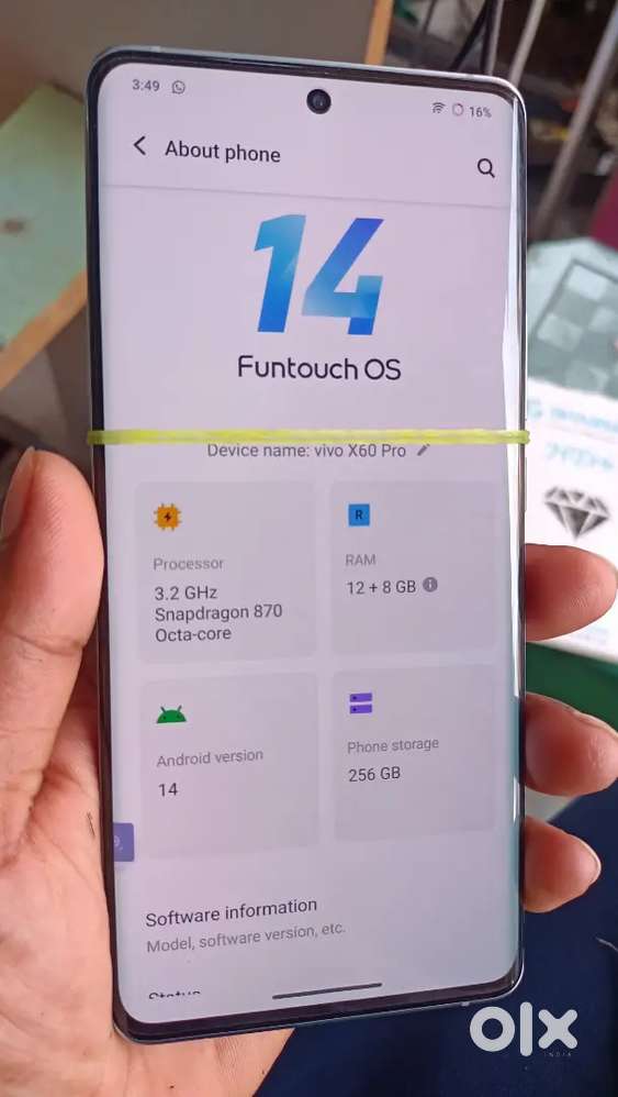 Vivo x60.  12ram. 256rom.   Full work condition