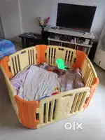 1)Kids playpen ,kids fencing 2) Wooden open shelf 3) study table