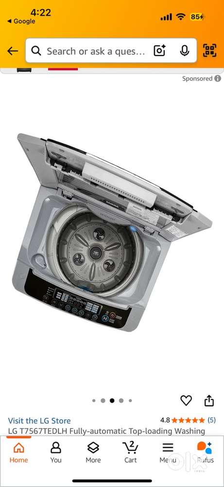 LG T7567TEDLH Top Load Washing Machine At 10,000 Only
