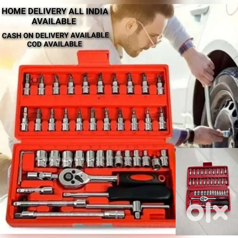 NEW TOOL KIT 46 PCS DRIVE SOCKET SET REPAIR SET OFFER HOME DELIVERY