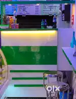 New juice and beverages wooden counter for sale