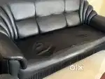 Black leather Sofa 3+2