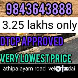 Very lowest price dtcp site in athipalayam near vellamadai