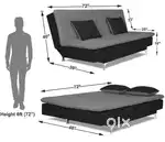 3 Seater Sofa Cum Bed- Adorn Brand