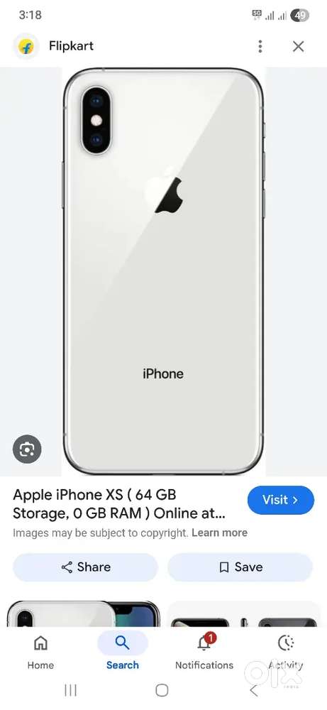 X I phone   256  white gold batrry helth 72 Good condition