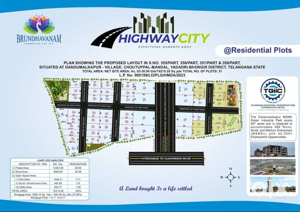 Gated Community Hmda Open Plots For Sale at Malkapur, Choutuppal