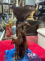 Antique wooden flowerpot