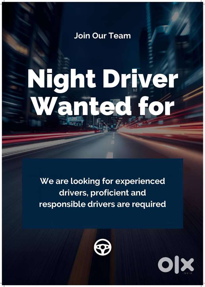 Night Driver Wanted for Uber & Rapido