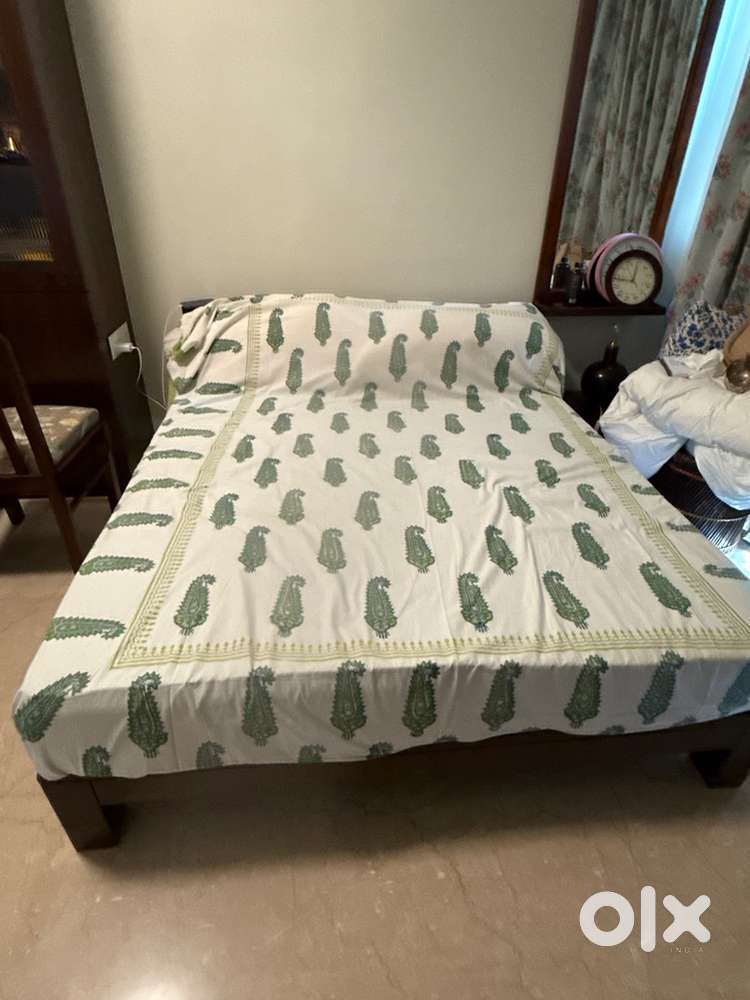 Bed Frame made of original solid teak wood with Orthopaedic mattress