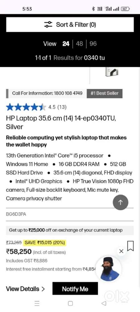 Hp laptop brand new